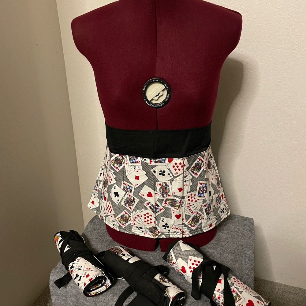 Playing Card Print Apron with Black Accents